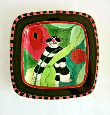 Lynda Corneille SWAK Clancy Cat 12" Placa Cuadrada Cerámica Colgante de Pared Foto 1 de 4