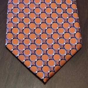 Perry Ellis Portfolio Orange Blue 100% Polyester Men’s Neck Tie Made In China - Picture 1 of 9