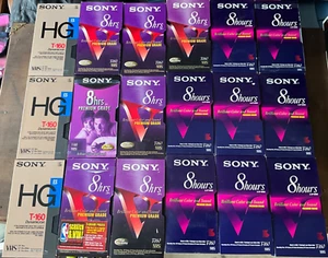 Mixed Lot Of 18 SONY VHS T-160 Tapes - Sold As Blanks - VG-EUC - Picture 1 of 4