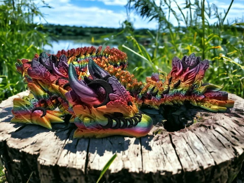 Lunar Style Dragon - 3D Printed, Custom Color Gradients, Perfect for D&D, Skyrim Cover