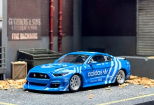 ED Liberty 1:64 Blue Mustang Muscle Widebody Sports Model Diecast Collect Car - Picture 1 of 16