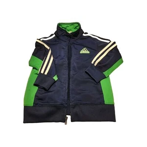 Adidas Jacket Youth 4T Navy/Green Active Soccer Track Warm Up Boys Toddler Logo - Picture 1 of 7