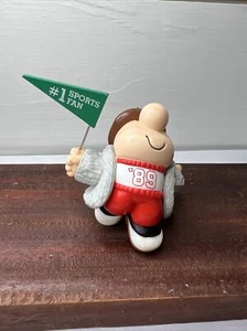 American Greetings 1989 ZIGGY #1 Sports Fan Flag Christmas Personalized Ornament - Picture 1 of 8