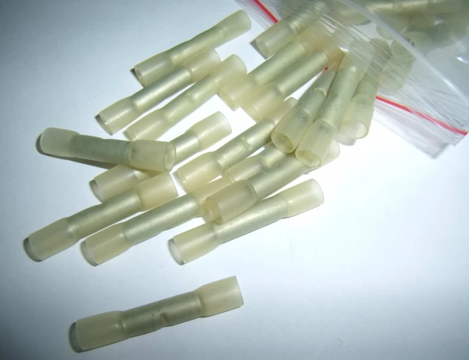 (5) Heat Shrink Wire Butt Connectors 12-10 Gauge AWG Yellow Car Audio Terminals - Image 1 of 1