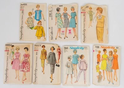 7 Vintage Dress Patterns Simplicity etc 1950s-60s Sleepwear Maternity Dresses - Image 1 of 4