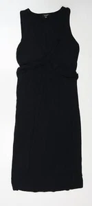New Look Womens Black Viscose Blend Tank Dress Size 10 V-Neck - Picture 1 of 10