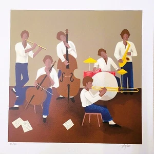 Renato Sciolan Silk Screen Jazz Band Art Home Pop Decor - Picture 1 of 1
