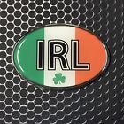 IRELAND Oval Flag CHROME Emblem Proud Car Domed Sticker 3D 3.25"x 2.25" 