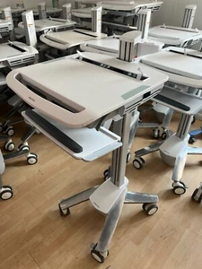 Ergotron StyleView SV40 Medical Mobile Cart White sit-to-stand (1 Brake Missing) - Picture 1 of 5