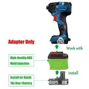 1 Adaptador para Batería Ryobi 18V One+, se adapta a Herramientas Profesionales Bosch 18V Azul - Imagen 1 de 6