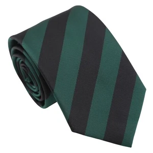 Cravatta uomo stile moderno casual formale righe classiche verde smeraldo e nero di DQT - Foto 1 di 3