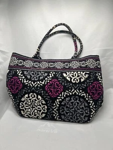 Vera Bradley Canterberry Magenta Tote Bag Medium Size Open Top Winter 2013 - Picture 1 of 7