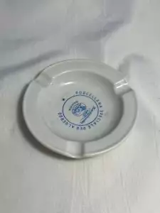 Posacenere vintage porcellana tedesca bianca e blu, Hotel Diana Bavaria, retrò - Foto 1 di 3