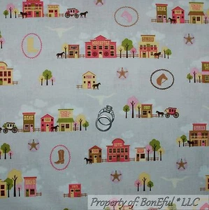 BonEful FABRIC Cotton Quilt Cowgirl Boot Western Horse Star Antique Summer SCRAP - Picture 1 of 9