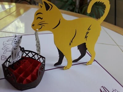 Tarjeta emergente Lovepop Cat Family LP1153 envuelta en celofán diseñada en Boston Foto 1 de 4