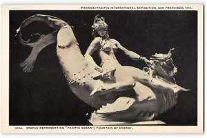 Pacific Ocean Fountain of Energy Oben Ohne Statue PPIE San Francisco 1915 Postkarte - Bild 1 von 2