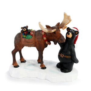 Black Bear and Moose Christmas decor "Where Next Santa" by Jeff Fleming 