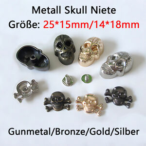 Metall Skull Niete Ziernieten Totenkopf Schädel Niete für Leder Handwerk DIY