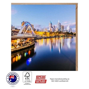 Melbourne City & Yarra River Greeting Card - Australian Designs The Scenery set - Picture 1 of 3