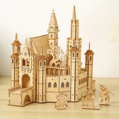 Rompecabezas de madera 3D kits modelo castillo hágalo usted mismo para regalos de cumpleaños adultos y adolescentes Foto 1 de 4
