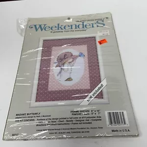 WEEKENDERS Counted Cross Stitch Kit "Madame Butterfly" With Mat #02717 open - Picture 1 of 3