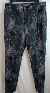 Gloria Vanderbilt Amanda Skinny Jeans Grey Black Stretch Sz 14 - Picture 1 of 5