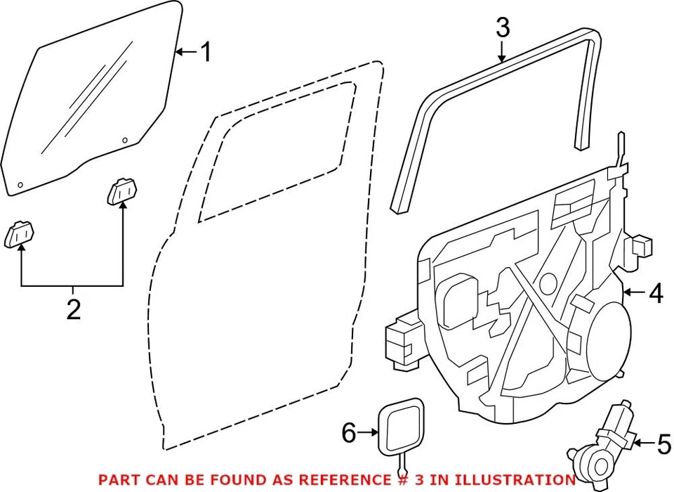 Genuine OEM Mopar Rear Door Seal For Ram 3500 2500 1500 55372137AH - Image 1 of 1