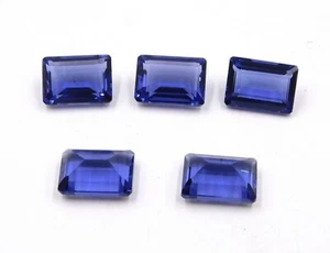 10x14 MM Lab Created Tanzanite Octagon Cut Loose Gemstone 34.6 Cts 5 Pcs C-2562 - Picture 1 of 4