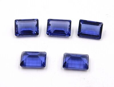 10x14 MM Lab Created Tanzanite Octagon Cut Loose Gemstone 34.6 Cts 5 Pcs C-2562 - Image 1 of 4