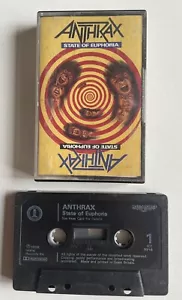 ANTHRAX - STATE OF EUPHORIA 1988 UK CASSETTE TAPE Island ICT9916 Heavy Metal - Picture 1 of 7