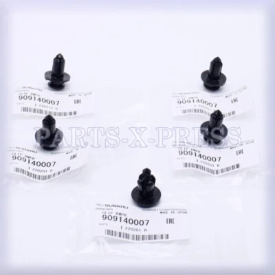 OEM NUEVO GENUINO SUBARU IMPREZA BAJA PARACHOQUES GUARDABARROS CLIPS PLÁSTICO 909140007 - 5 PIEZAS Foto 1 de 4