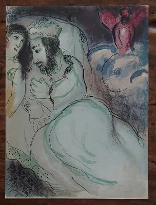 Marc CHAGALL (1887-1985) ORIGINAL Lithographie 239 SARAH UND ABIMELECH Expertise - Bild 1 von 4
