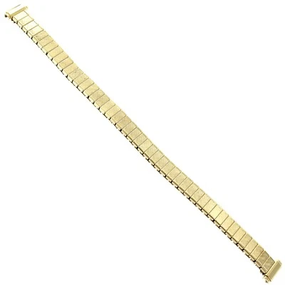 8-10mm T&C Textured Gold Tone Stainless Steel Ladies Expansion Watch Band 520528 - Image 1 of 2