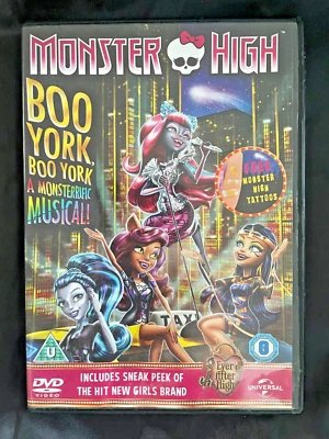 Monster High: Boo York! Boo York! DVD (2015) William Lau cert U with tattoo pack - Image 1 of 4