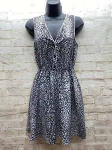 Mimi Chica Black White Dress Size Juniors Small Side Pockets Elastic Waist - Picture 1 of 4