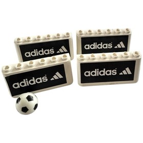 Lego White Windscreen Adidas Sports Soccer Billboard 2x6x2 4176 Lot W/Ball