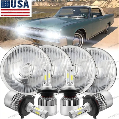 Faros LED altos/bajos de 5-3/4" 5,75" para Lincoln Continental 1958-1979 con DRL Foto 1 de 4