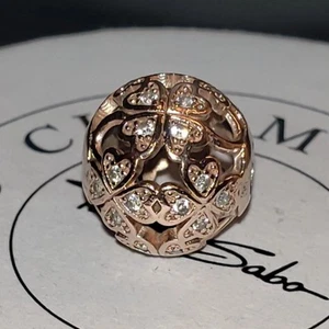 Thomas Sabo 18k Rose Gold plated Clover Leaf Karma Bead Charm RRP£69 Rare - Picture 1 of 4