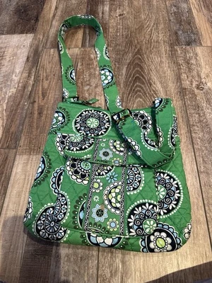 VERA BRADLEY Crossbody Quilted Purse Cotton Green Paisley Tapestry Print - Image 1 of 4