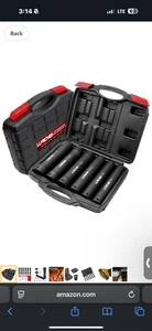 1/2 Inch Drive Heavy Duty Extended Length Extra-Deep Length Impact Socket , 6 PC - Picture 1 of 2