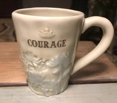 Grasslands Road COURAGE with Crown & Floral Theme Coffee Tea Cup Mug - Image 1 of 4