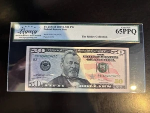 DBR 2017-A $50 New York Gem Fr. 2133-B Legacy 65 PPQ Serial PB32482947C - Picture 1 of 2