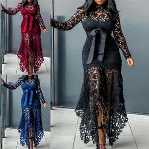 Dress Plus Size Party Maxi Dresses Prom Evening Womens Bodycon Lace Ladies - Picture 1 of 19