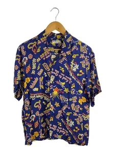 SUN SURF Aloha Shirt M Rayon NVY Total Pattern - Picture 1 of 5