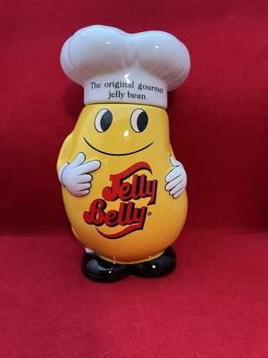 Rare Yellow Vintage Jelly Belly Ceramic Candy Jar with Lid, Collectible Canister — 第 1/4 张图片