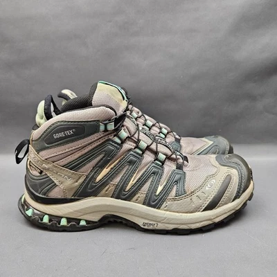 Salomon XA 3D Ultra 2 GTX Boots Womens Size 7.5 Gray Mint Hiking Waterproof - Image 1 of 4