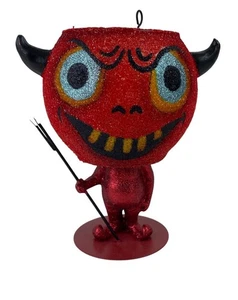 Department 56 Halloween Glitter Glass Votive Candle Holder Devil - Picture 1 of 14