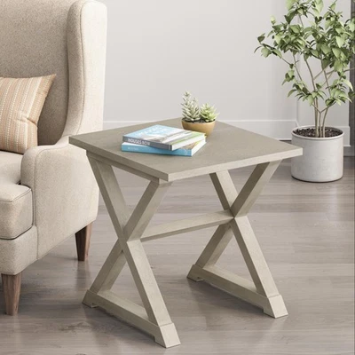 22" x 23.5"  Wood Accent End Table Sofa Side Table Bedside Table for Living Room - Image 1 of 4