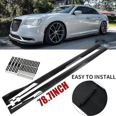 Side Skirt Extension Splitter Spoiler Lip 2m78.7inch Glossy For Chrysler 300SRT8 Foto 1 de 4