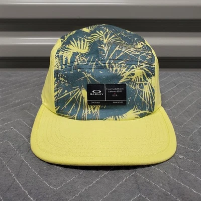 Oakley Foothill Ranch 5 Panel Strapback Hat Yellow Palm Print Running Hiking Cap - Image 1 of 4